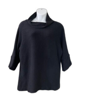 Soft Surroundings Textured Cowl Neck Tunic Top women’s 1X Black cotton blend